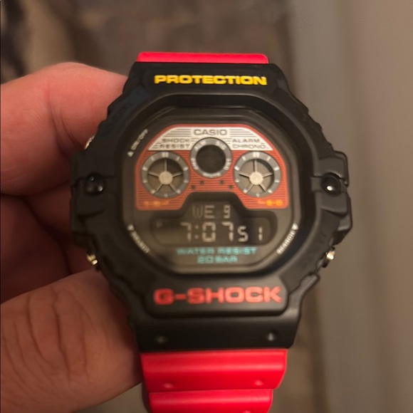 Casio G-Shock Black and Red Cassette Tape Inspired Digital...